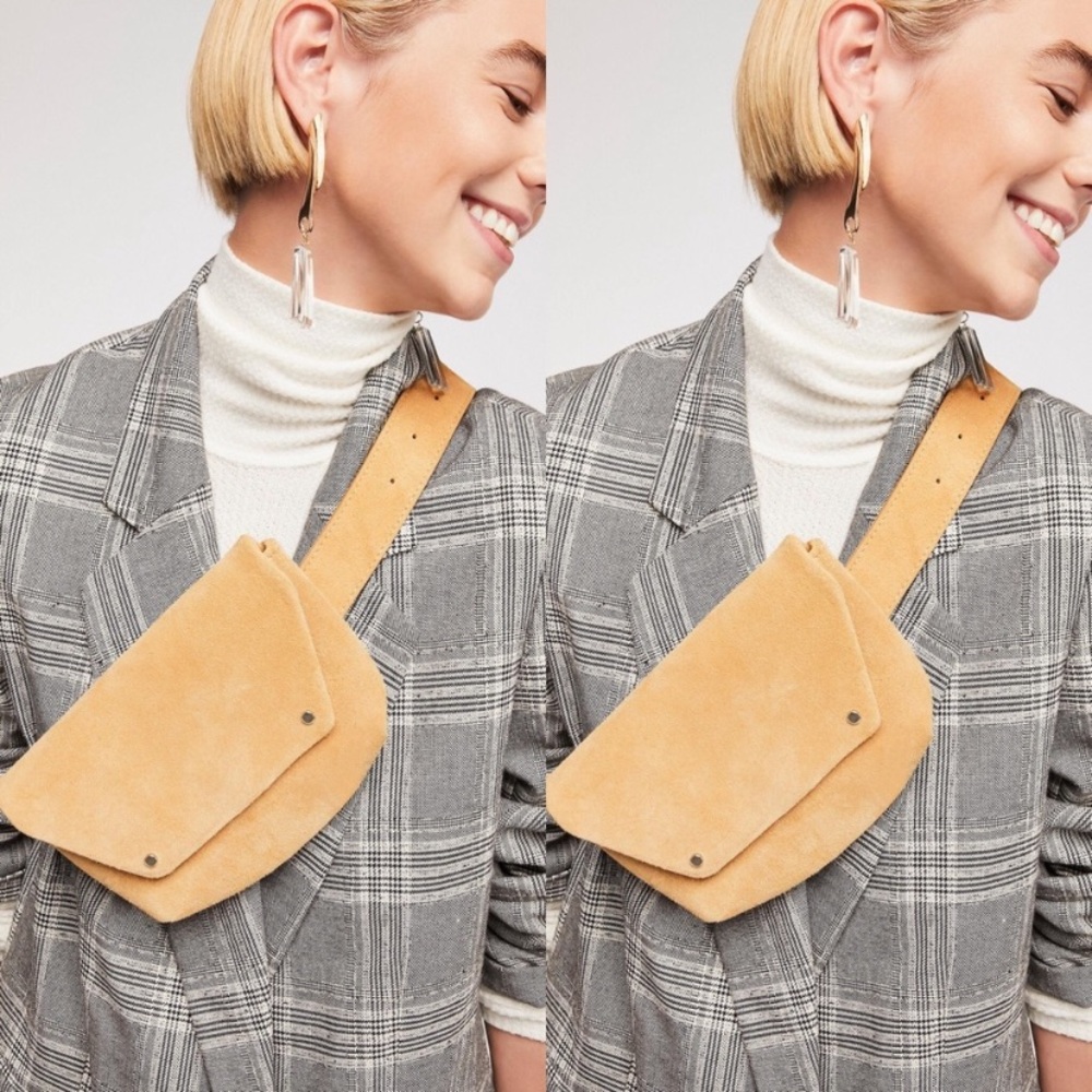Free People Suede Belt Bag - Tan